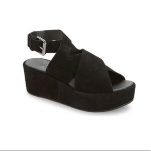 Matisse x society black platform wedges